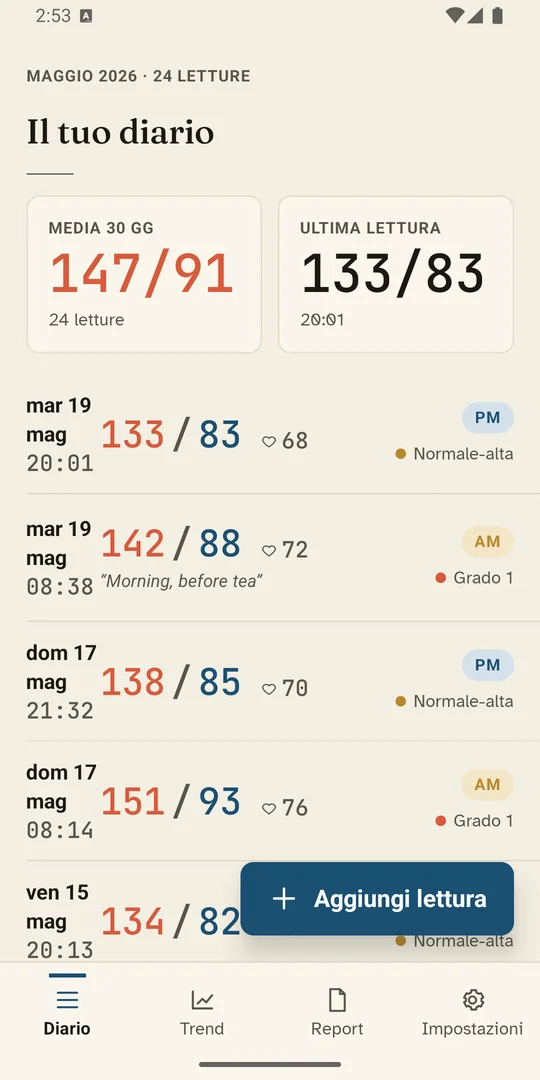 BPaper diary screen