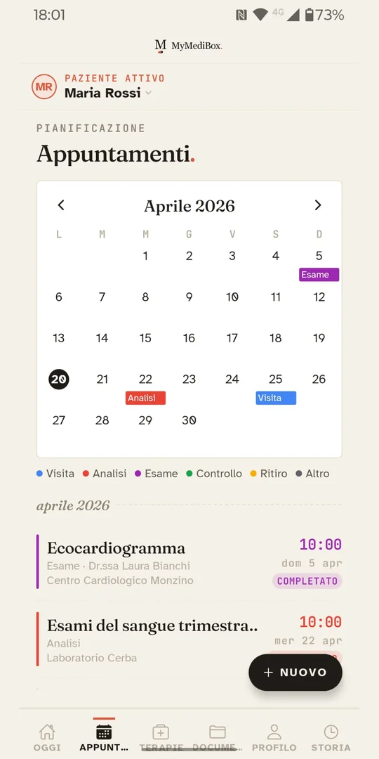 Appointments screen